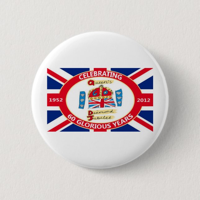The Queen's Diamond Jubilee Pinback Button (Front)