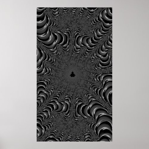 The Queens Lair Monochrome Fine Fractal Abstract Poster