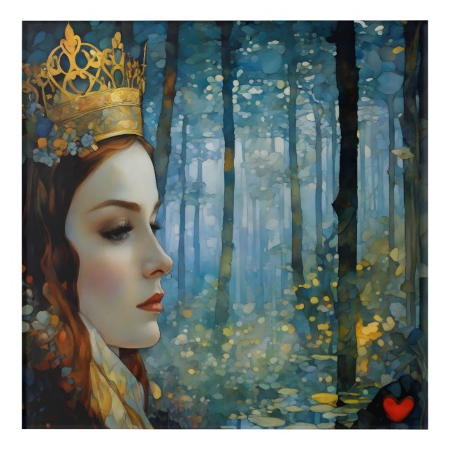 The Queen's Lost Heart Fairytale Portrait Acrylic Print (Front)