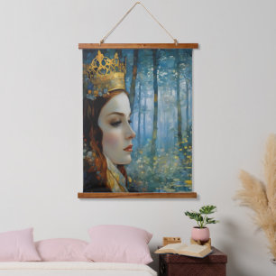 The Queen's Lost Heart Fairytale Portrait Hanging Tapestry