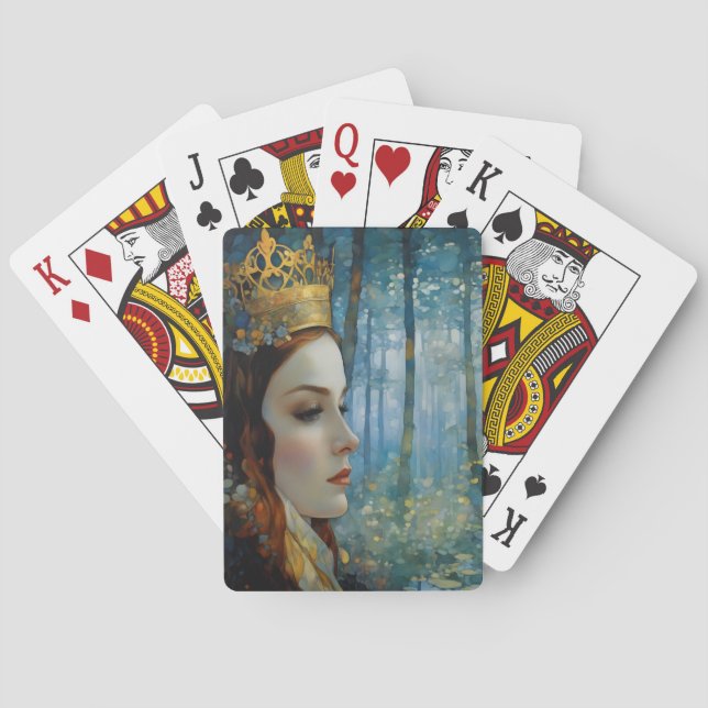 The Queen's Lost Heart Fairytale Portrait Poker Cards (Back)