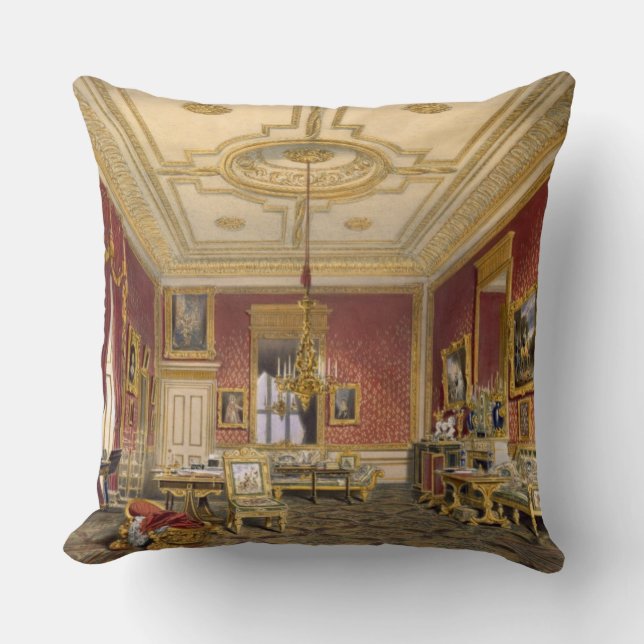 The Queen's Private Sitting Room, Windsor Castle, Throw Pillow (Front)