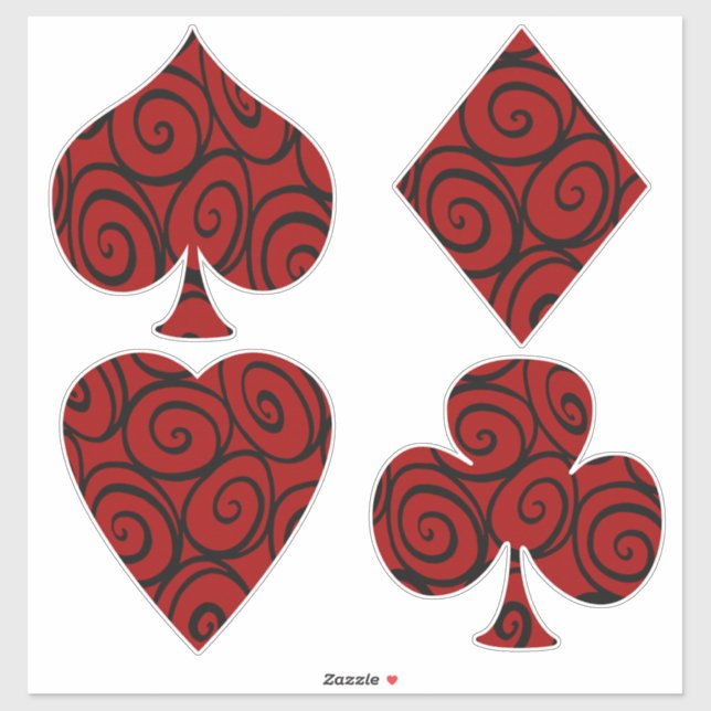The Queen's Roses Card Suits Sticker (Sheet)