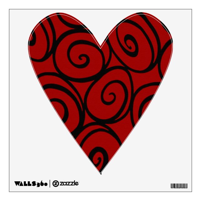 The Queen's Roses Heart Card Suit 1 of 4 Wall Decal (Front)