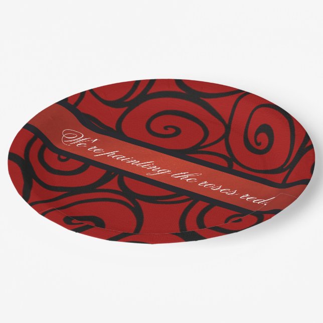 The Queen's Roses Paper Plates (Angled)