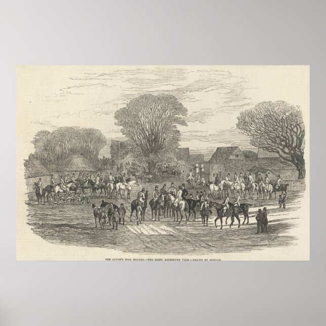 The Queen's Stag Hounds: The Meet, Aylesbury Poster (Front)