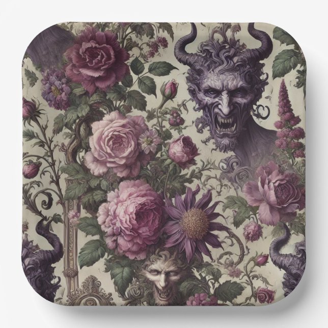 The Query of Blight – Gothic Baroque  Paper Plates (Front)