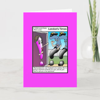 The Question Police Cartoon Funny Greeting Card