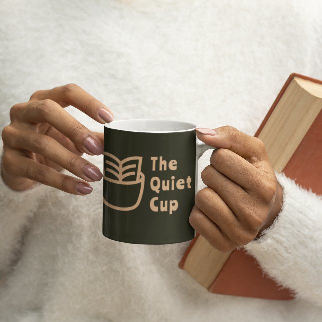 The Quiet Cup Quote l Dark Green Branded Mug (Creator Uploaded)