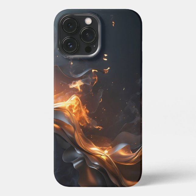 The Quiet Flame – Smoldering Gold & Black Phone Ca iPhone Case (Back)