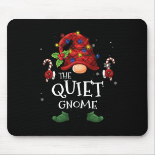 The Quiet Gnome Buffalo Plaid Christmas Tree Light Mouse Pad