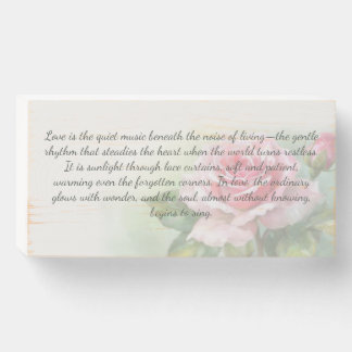 The Quiet Music of Love – Poetic Quote Plaque