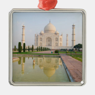 The quiet peaceful Taj Mahal at sunrise one of Metal Ornament