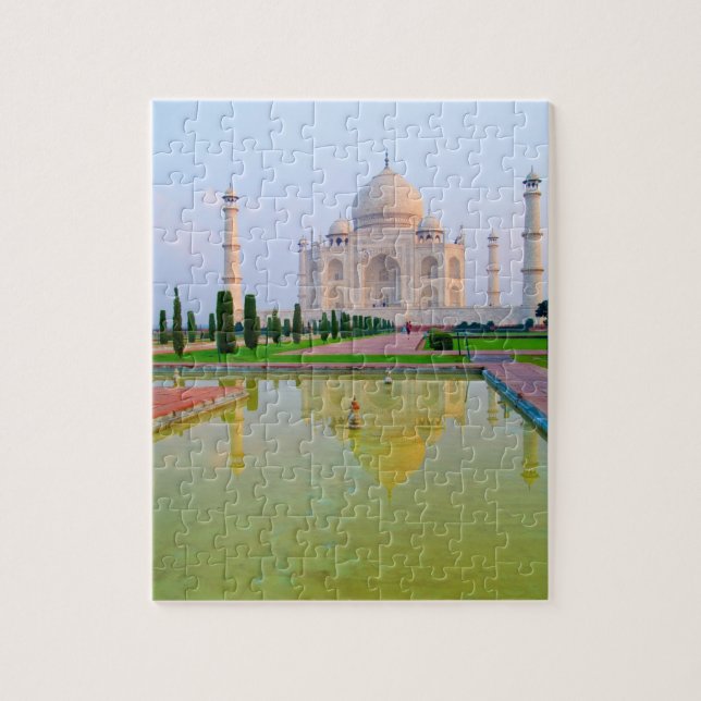 The quiet peaceful World Famous Taj Mahal at Jigsaw Puzzle (Vertical)