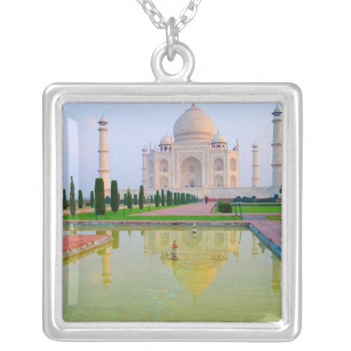 The quiet peaceful World Famous Taj Mahal at Silver Plated Necklace