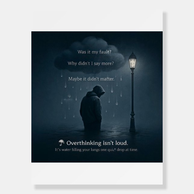 The Quiet Spiral – Realistic Overthinking Tee Foam Board (Front)