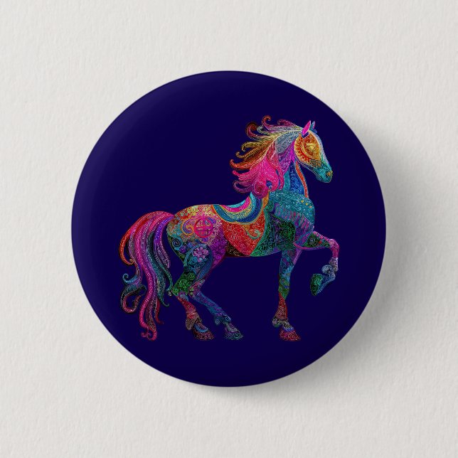 The Quilted Horse Button (Front)