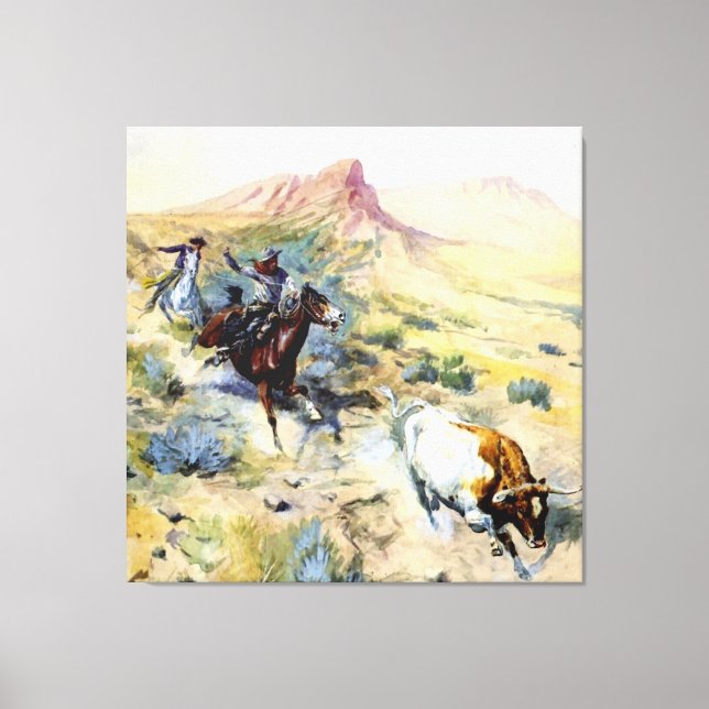 “The Quitter” Western Art by Charles M Russell Canvas Print (Front)