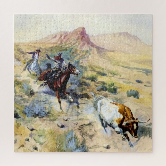 “The Quitter” Western Art by Charles M Russell Jigsaw Puzzle (Vertical)