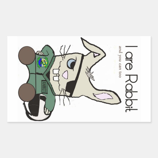 The Rabbit. A helicopter pilot. Rectangular Sticker (Front)