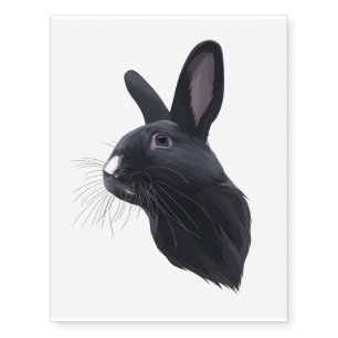 The Rabbit Black Cute Bunny Rabbit Gift Temporary Tattoos