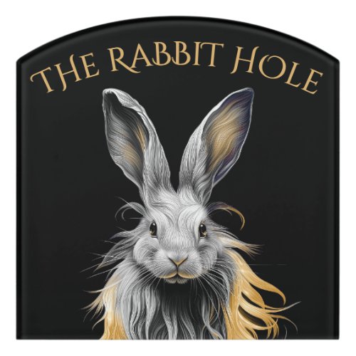 The Rabbit Hole Awesome Gray Rabbit Door Sign