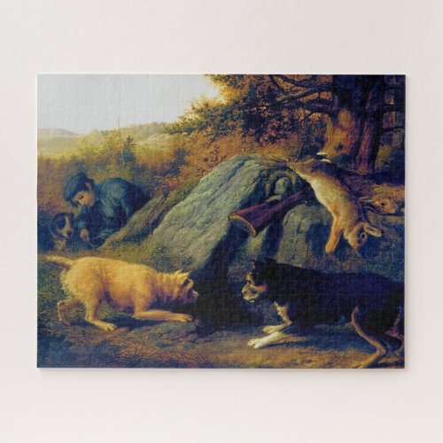 The Rabbit Hunters Thomas Hewes Hinckley 1850  Jigsaw Puzzle