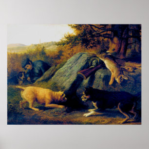 The Rabbit Hunters Thomas Hewes Hinckley 1850 Poster
