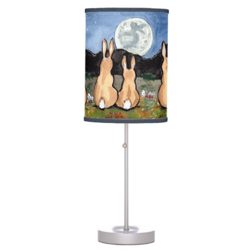 The Rabbit in the Moon Rabbit Family Table Lamp