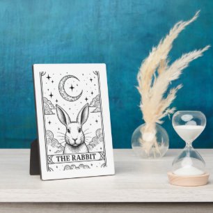 The Rabbit   Mystical Moon Tarot Card Illustration Plaque
