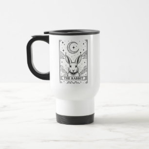 The Rabbit Mystical Moon Tarot Card Illustration Travel Mug
