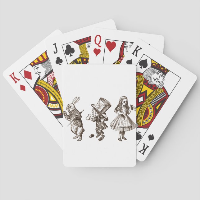 The Rabbit, the Hatter & Alice from Wonderland Poker Cards (Back)
