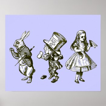 The Rabbit  The Hatter & Alice In Blue Tint Poster by APlaceForAlice at Zazzle