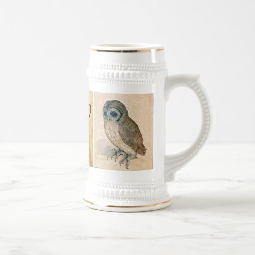 THE RABBIT  Young Hare  and Owl Monogram Beer Stein