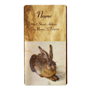 THE RABBIT ( Young Hare ) BROWN PARCHMENT Label