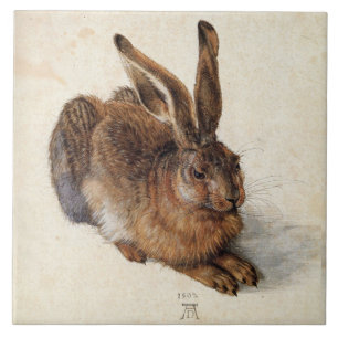 THE RABBIT ( Young Hare ) by Albrecht Durer Ceramic Tile