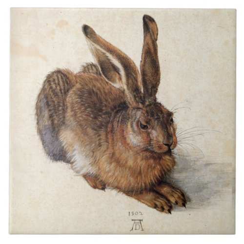 THE RABBIT  Young Hare  by Albrecht Durer Ceramic Tile