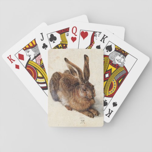 THE RABBIT Young Hare by Albrecht Durer Poker Cards