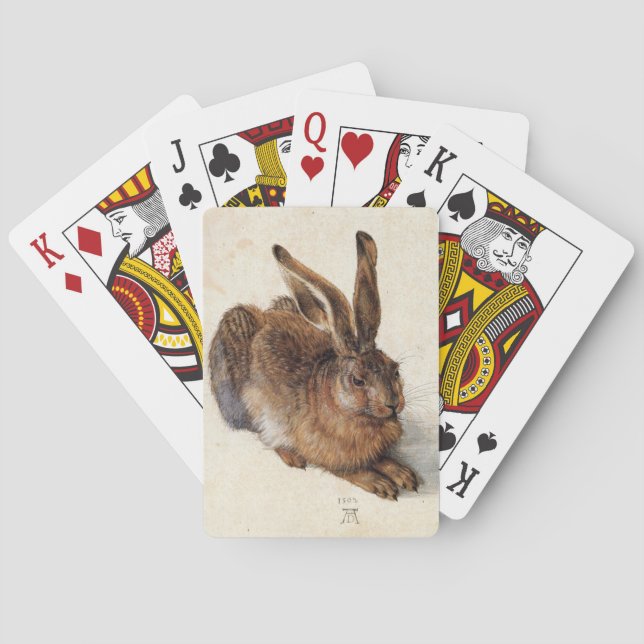 THE RABBIT Young Hare by Albrecht Durer Poker Cards (Back)