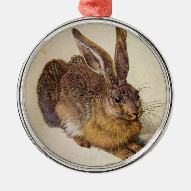 THE RABBIT ( Young Hare ) Metal Ornament (Front)