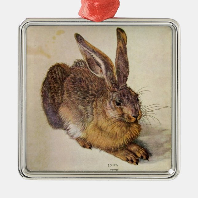 THE RABBIT ( Young Hare ) Metal Ornament (Front)
