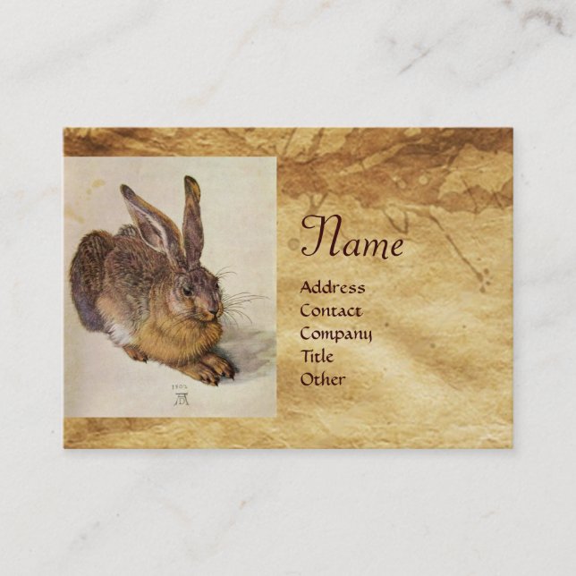 THE RABBIT ( Young Hare ) Monogram Business Card (Front)