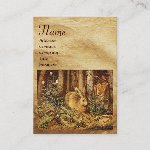 THE RABBIT  young hare  Monogram Business Card