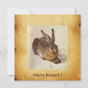 THE RABBIT ( Young Hare ) Monogram Invitation