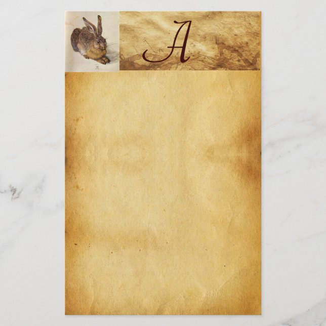 THE RABBIT ( Young Hare ) Monogram Stationery (Front)