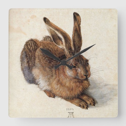 THE RABBIT  Young Hare  Square Wall Clock
