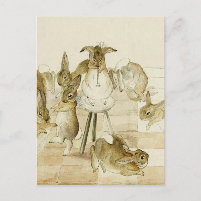 The Rabbits Christmas Party by Beatrix Potter Postcard (Front)