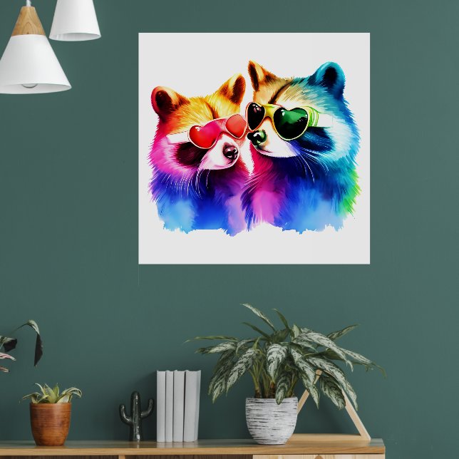 The Raccoon Couple Poster (Living Room 1)