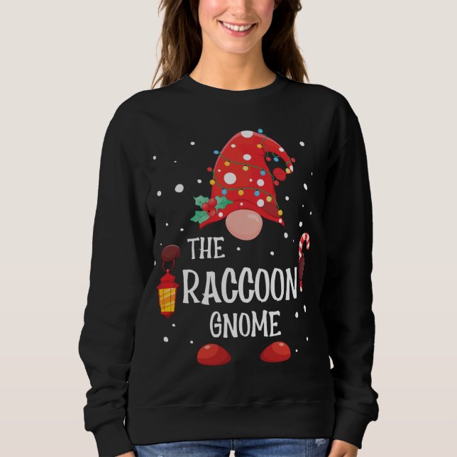The Raccoon Gnome Matching Family Christmas Gnome  Sweatshirt (Front)