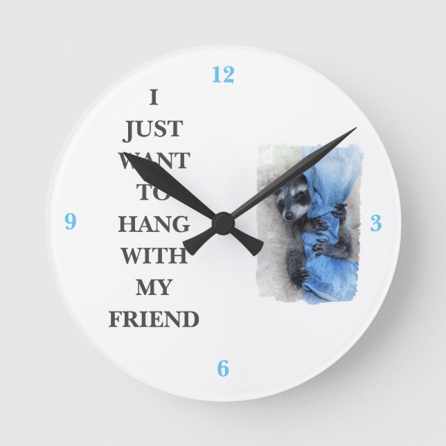 The raccoon round clock (Front)